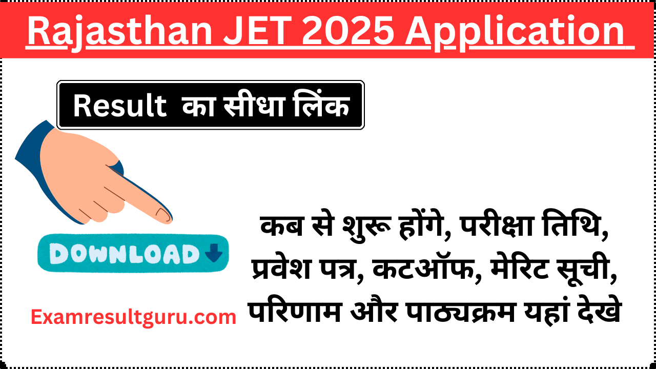 Rajasthan JET 2025 Application