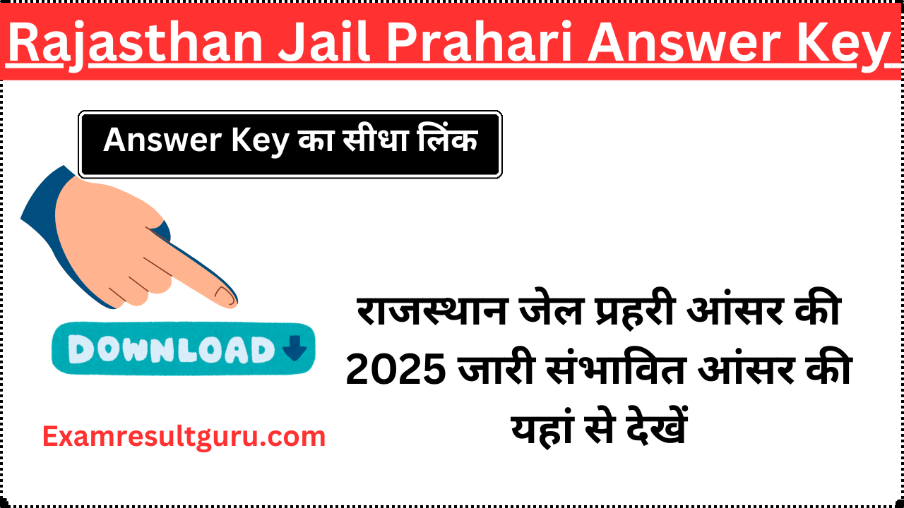 Rajasthan Jail Prahari Answer Key